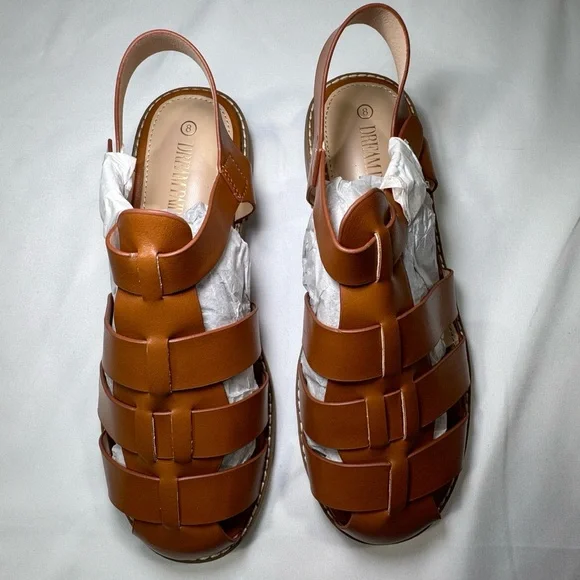 Classic Women’s Tan Leather Fisherman Sandals - Picture 1 of 7
